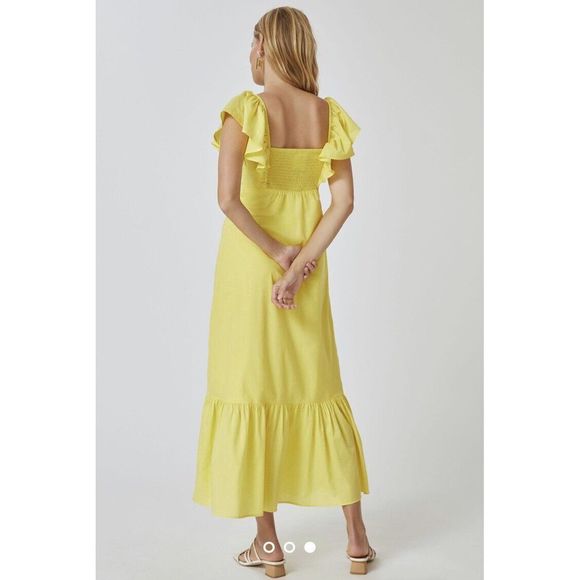 Farm x Anthropologie Ruffle Midi Dress Size XL - Picture 3 of 8